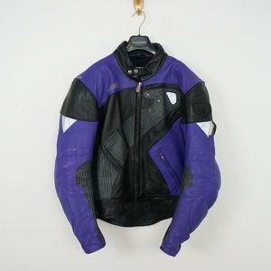 First Gear Mens Motorcycle Jacket Leather Padded